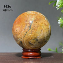 Load image into Gallery viewer, Natural Crazy Agate Crystal Sphere – Gemstone Meditation Ball with Display Base for Collection &amp; Home Decor