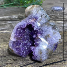 Load image into Gallery viewer, Natural Druzy Amethyst Skull Stone Quartz Specimen