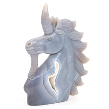 Load image into Gallery viewer, 5" Natural Unicorn Statue Crazy Agate Geode Crystal Carving Home Decor