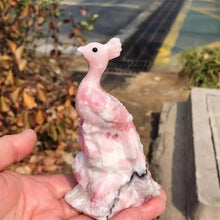Load image into Gallery viewer, 1PC Natural Pink Opal Peacock Carving Home Decor