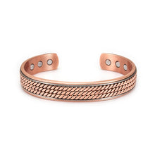 Load image into Gallery viewer, Twisted Pure Copper Bracelet for Men Women Magnetic Therapy Adjustable 12mm Wide for Healing Energy
