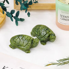 Load image into Gallery viewer, 1PC Natural Green Jade Turtle Carving – Crystal Tortoise Figurine for Reiki Healing &amp; Home Decor