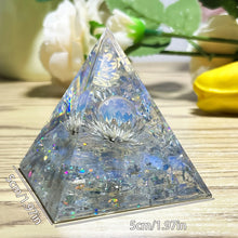 Load image into Gallery viewer, 1PC White Lotus Flower Opal Orgone Energy Pyramid