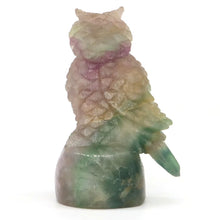 Load image into Gallery viewer, 3" Owl Statue Natural Fluorite Crystal Carving Home Decor