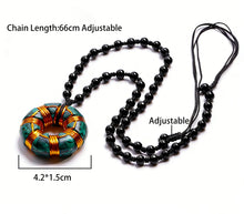 Load image into Gallery viewer, Natural Malachite Donut Shaped Orgonite Pendant Necklace Handmade with Copper Coil for Women