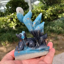 Load image into Gallery viewer, 1Pc Natural Trolleite Nine-Tailed Fox Carving Hand Polished for Healing