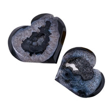 Load image into Gallery viewer, 1PC Natural Black Agate Heart Geode Carving for Healing