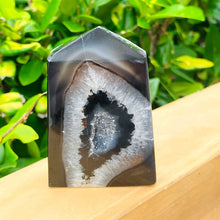 Load image into Gallery viewer, 1PC Natural Black Onyx Geode Agate Point for Healing