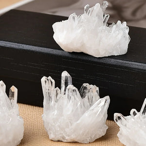 1pc Natural White Quartz Crystal Cluster – Unpolished Mineral Specimen for Home Decor