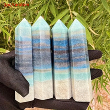 Load image into Gallery viewer, 1PC Rare Trolleite Crystal Tower Natural Blue Mineral Specimen