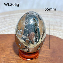 Load image into Gallery viewer, Natural Pyrite Geode Druzy Egg Polished High Quality Mineral Specimen