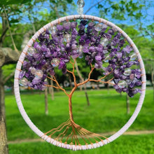 Load image into Gallery viewer, 1PC Tree of Life Crystal Wall Hanging Pendant Natural Stones Amethyst Lapis Lazuli Citrine Rose Quartz
