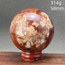 Load image into Gallery viewer, Natural Red Cherry Blossom Agate Sphere for Healing