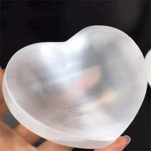 Load image into Gallery viewer, 1PC Large Natural Selenite Bowl White Gypsum Heart
