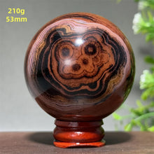 Load image into Gallery viewer, Natural Striped Agate Crystal Sphere – Quartz Mineral Specimen for Collection, Meditation &amp; Home Decor