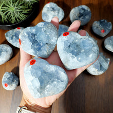 Load image into Gallery viewer, 1PC High Quality Natural Blue Celestite Heart Cluster Raw Geode for Meditation