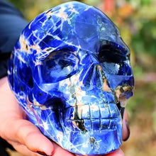 Load image into Gallery viewer, Natural Sodalite Crystal Skull Carving Home Decor