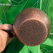 Load image into Gallery viewer, Vintage Pure Copper Camping Mug With Lid Handcrafted Hammer Texture