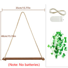 Load image into Gallery viewer, Wood Crystal Display Shelf with Leaf Hanging Decor – LED Floating Wall Shelf for Home &amp; Mineral Collection Display