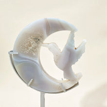 Load image into Gallery viewer, 1PC Natural Crystal Agate Moon &amp; Dove Home Decor