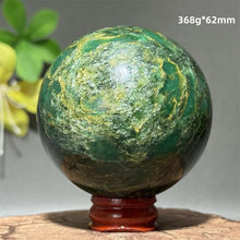 Load image into Gallery viewer, Natural Emerald Crystal Sphere – Quartz Mineral Ball with Base for Home Decor, Meditation &amp; Collection