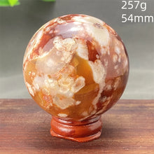 Load image into Gallery viewer, Natural Red Cherry Blossom Agate Sphere for Healing