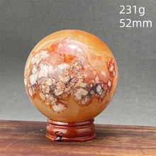 Load image into Gallery viewer, Natural Red Cherry Blossom Agate Sphere for Healing