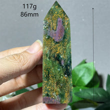 Load image into Gallery viewer, 1PC Natural Ruby Zoisite Emerald Mineral Obelisk for Healing