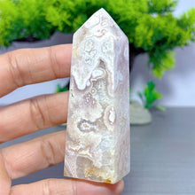 Load image into Gallery viewer, 1PC Natural Pink Flower Agate Obelisk for Healing