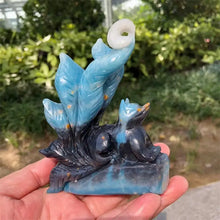 Load image into Gallery viewer, 1Pc Natural Trolleite Nine-Tailed Fox Carving Hand Polished for Healing
