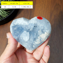 Load image into Gallery viewer, 1PC High Quality Natural Blue Celestite Heart Cluster Raw Geode for Meditation