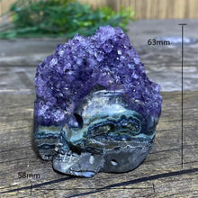 Load image into Gallery viewer, Natural Druzy Amethyst Skull Stone Quartz Specimen