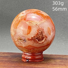 Load image into Gallery viewer, Natural Red Cherry Blossom Agate Sphere for Healing