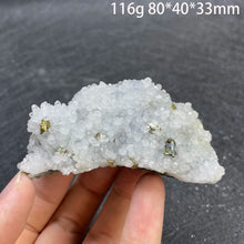 Load image into Gallery viewer, Natural White Clear Quartz Cluster with Pyrite Raw Mineral Specimen for Home Decor