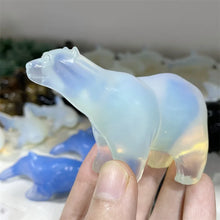 Load image into Gallery viewer, 1PC Natural Opalite Polar Bear Stone Carving