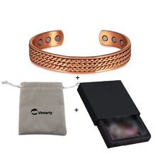 Load image into Gallery viewer, Twisted Pure Copper Bracelet for Men Women Magnetic Therapy Adjustable 12mm Wide for Healing Energy