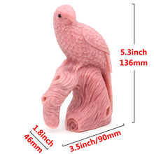 Load image into Gallery viewer, 5.3" Parrot Statue Natural Pink Opal Hand Carving Home Decor