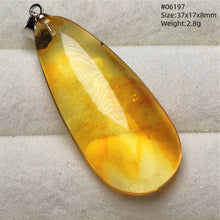 Load image into Gallery viewer, Natural Baltic Amber Teardrop Pendant – Premium Genuine Yellow Amber Necklace Gift