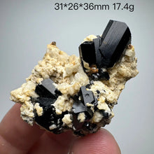 Load image into Gallery viewer, Natural Black Tourmaline &amp; Calcite Mineral Specimen – Raw Crystal for Collection &amp; Home Decor