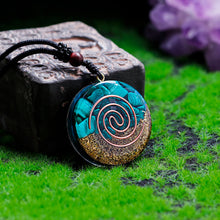 Load image into Gallery viewer, Natural Malachite Orgone Pendant Necklace Handmade Resin with Copper Coil for Energy Healing