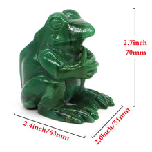 Load image into Gallery viewer, 2.7" Thinking Frog Natural Africa Green Jade Crystal Carving for Healing