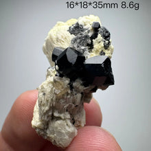 Load image into Gallery viewer, Natural Black Tourmaline &amp; Calcite Mineral Specimen – Raw Crystal for Collection &amp; Home Decor