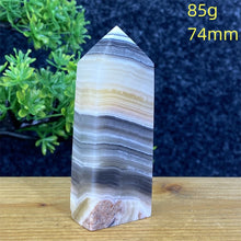 Load image into Gallery viewer, Rare Natural Striped Calcite And Agate Symbiont Crystal Obelisk