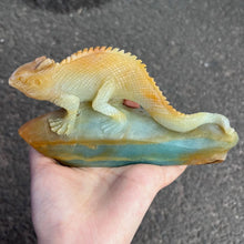 Load image into Gallery viewer, Natural Amazonite Lizard Carving – Crystal Gemstone Animal Figurine for Collection &amp; Home Decor