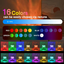 Load image into Gallery viewer, Ocean Wave Aurora Projector Light Touch LED Night Lamp Remote Dimmable Auto Rotating USB Powered 16 Colors