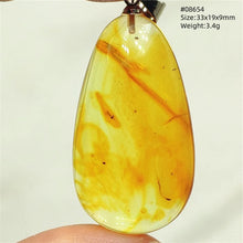 Load image into Gallery viewer, Natural Baltic Amber Teardrop Pendant – Premium Genuine Yellow Amber Necklace Gift