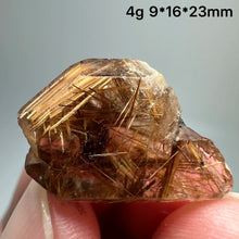 Load image into Gallery viewer, Natural Brazil Gold Rutilated Quartz Hair Crystal and specular hematite symbiosis Mineral Specimen