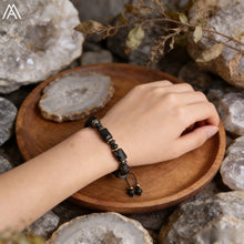 Load image into Gallery viewer, 1PC Natural Black Tourmaline Crystal Nugget Beads Bracelet Adjustable for Women