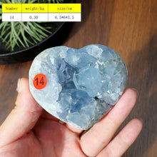 Load image into Gallery viewer, 1PC High Quality Natural Blue Celestite Heart Cluster Raw Geode for Meditation