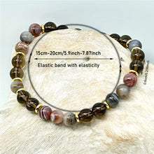 Load image into Gallery viewer, Botswana Agate &amp; Smoky Quartz Bracelet – Natural Gemstone Beaded Jewelry for Men &amp; Women